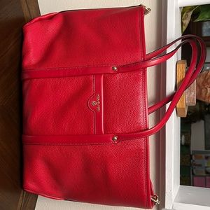 Michael Kors Beck Bright Red Large Pebble Leather Tote Bag NEW WITH TAGS.